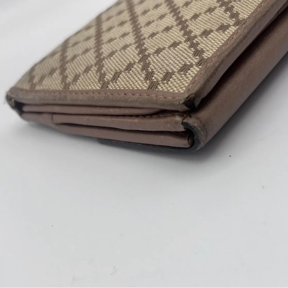 Authentic Vintage GUCCI Leather Long Wallet Brown Canvas Made in Italy NO BOX - Picture 8 of 14